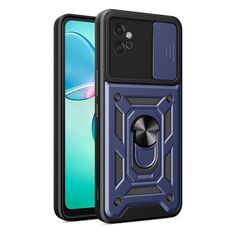 Per Motorola Moto G32 Custodia scorrevole per fotocamera con design TPU ibrido per PC (blu)