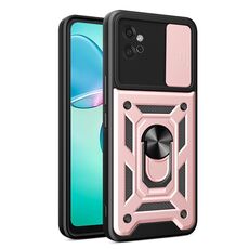 Per Motorola Moto G32 Custodia scorrevole per fotocamera con design TPU ibrido per PC (oro rosa)