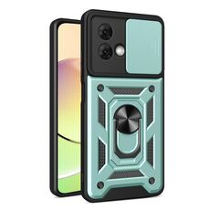 Per Motorola Moto G84 Custodia scorrevole per fotocamera con design TPU ibrido per PC (verde menta)