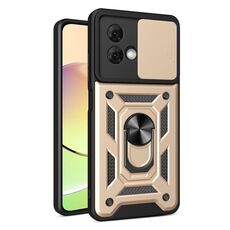 Per Motorola Moto G84 Custodia scorrevole per fotocamera con design TPU ibrido per PC (Oro)