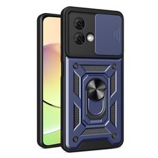 Per Motorola Moto G84 Custodia scorrevole per fotocamera con design TPU ibrido per PC (blu)
