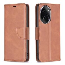 Per Honor 100 Pro Custodia in pelle di agnello con texture in puro colore Flip (marrone)
