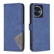 Per Honor 100 Custodia per telefono in pelle con texture rombo con fibbia magnetica (blu)