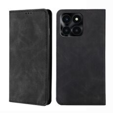 Custodia per telefono in pelle magnetica per Honor X6A 4G Skin Feel (nera)