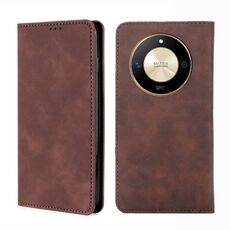 Custodia per telefono in pelle magnetica per Honor X50 5G Skin Feel (marrone scuro)