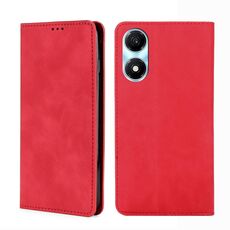 Custodia magnetica in pelle per Honor X5 Plus 4G / Play 40C Skin Feel (rossa)