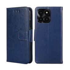 Custodia per telefono in pelle con texture cristallo per Honor X6A 4G (blu reale)