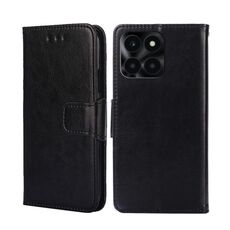Custodia per cellulare in pelle con texture cristallo per Honor X6A 4G (nera)