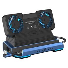 YCE-V279A Dock Station per giochi USB-C 9 in 1 con ventola staccabile (blu nero)
