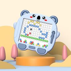 Tavolo da disegno magnetico per bambini con 80 perline, grandi scacchi, giocattoli creativi per bambini (Koala)