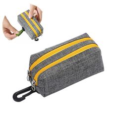 Borsa per raccolta escrementi di cane per animali domestici all'aperto (doppia cerniera grigio giallo)