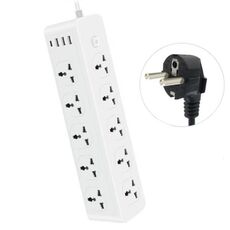 D15 2m 3000W 10 spine + PD + 3 porte USB Presa verticale con interruttore, specifica: spina UE