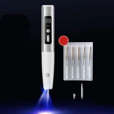 Penna per individuare talpe ricaricabile a 15 marce Strumento di bellezza laser Strumento magico per rimozione macchie (Argento)