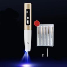 Penna per individuare talpe ricaricabile a 15 marce Strumento di bellezza laser Strumento magico per rimozione macchie(Oro)