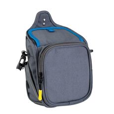 Borsa da addestramento portatile per animali domestici 25x17x12 cm per gite Marsupio per snack per animali domestici (grigio scuro + blu)