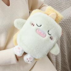 Borsa per acqua calda da 1 litro, scaldamani in peluche a due mani, stile: Consortium