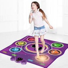 Tappetino da ballo a 6 pulsanti, giocattoli per bambini con Bluetooth/AUX e musica integrata, tappetino con 6 gradini