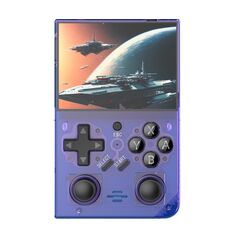 R35PLUS Console di gioco portatile da 3,5 pollici 64G integrato con oltre 10.000 giochi (viola trasparente)