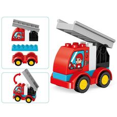 Giocattoli per blocchi di costruzione educativi per auto di ingegneria di particelle di grandi dimensioni per bambini, stile: camion dei pompieri