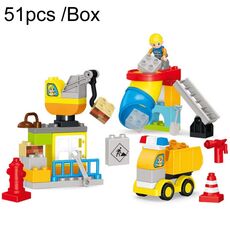 51 pz/scatola bambini grandi blocchi di assemblaggio di particelle ragazzi città ingegneria costruzione puzzle giocattoli fai da te