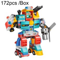 172 pz/scatola Variabile Robot Car Building Block Giocattoli Educativi Per Bambini Assemblaggio Giocattoli