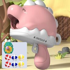 Palline appiccicose di dinosauro per bambini Tiro al bersaglio Giocattolo interattivo per sport all'aria aperta genitore-figlio, Colore: Triceratops rosa