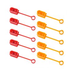 10 pz/pacco XT60 Batteria Al Litio Spina Coperchio di Protezione Spina Antipolvere Anti-ossidazione Copertura Isolante (Giallo + Rosso)