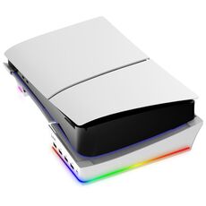 Per Sony PS5 Slim IPEGA PG-P5S021 Supporto orizzontale host luce RGB con 4 HUB USB, colore: bianco