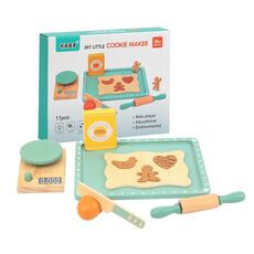 KABI Bambini Simulazione Legno Pretend Gioca Giocattolo Asilo Genitore-Figlio Giocattolo Interattivo, Stile: Biscottiera