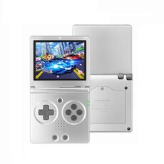 ANBERNIC RG35XXSP 3.5'' IPS Screen Flip Console portatile Sistema Linux WIFI Retro Video Game Player 64G+128G (Argento)