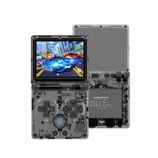 ANBERNIC RG35XXSP 3.5 ''IPS Schermo Flip Console portatile Sistema Linux WIFI Lettore per videogiochi retrò 64G + 128G (Nero trasparente)