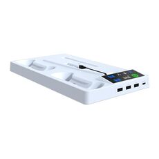 Per PS5 Slim iplay HA-8006 Console Dock di raffreddamento multifunzionale Maniglia Doppia maniglia di ricarica Maniglia Organizzatore per cuffie (Bianco)