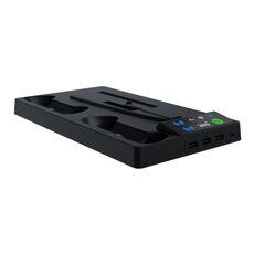 Per PS5 Slim iplay HA-8006 Console Dock di raffreddamento multifunzionale Maniglia Doppia maniglia di ricarica Maniglia Organizzatore per cuffie (Nero)