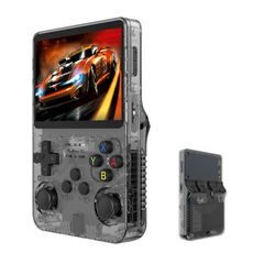 Console di gioco portatile retrò R36S Sistema Linux Schermo IPS da 3,5 pollici Lettore video portatile 128G Nero Trasparente