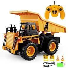 2.4G RC Dumper Truck Simulazione Ingegneria Veicolo Modello Bambini Elettrico RC Camion Giocattolo (Giallo)