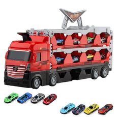 Veicolo in lega modello di stoccaggio pieghevole per giocattoli trasformabili per bambini, modello: con 8 auto