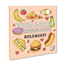 40 fogli di cartone animato Doodle libro da colorare libro da colorare per bambini dai 4 anni in su, stile: cibo