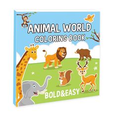 Libro da colorare con scarabocchi di cartoni animati da 40 fogli Libro da colorare per bambini dai 4 anni in su, stile: Mondo degli animali