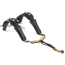 Sassofono Doppio Tracolla in Pelle Regolabile Cordino per Tenore Alto Sax Accessori (Nero)