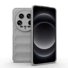 Per Xiaomi 14 Ultra Magic Shield TPU + custodia per telefono in flanella (grigio)