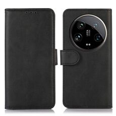 Per la custodia del telefono in pelle con texture Ultra mucca Xiaomi 14 (nera)