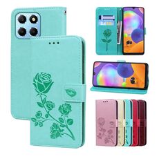 Custodia per telefono in pelle PU con vibrazione rosa goffrata per Honor X8b (verde)