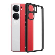 Per vivo iQOO Neo9 TPU satinato + custodia per telefono PC trasparente (nera)