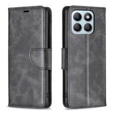 Per Honor X8b Custodia in pelle di agnello con texture in puro colore Flip (Nero)