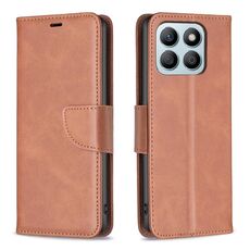 Per Honor X8b Custodia in pelle di agnello con texture in puro colore Flip (marrone)