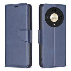 Per Honor X9b/Magic 6 Lite 5G Custodia in pelle di agnello con texture in puro colore (blu)
