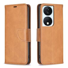 Per Honor X7b Custodia in pelle di agnello con texture in puro colore Flip (giallo)