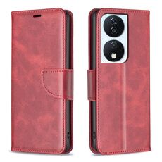 Per Honor X7b Custodia in pelle di agnello con texture in puro colore Flip (Rosso)