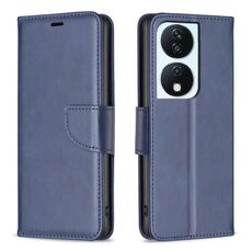 Per Honor X7b Custodia in pelle di agnello con texture in puro colore Flip (blu)