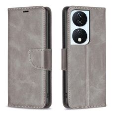 Per Honor X7b Custodia in pelle di agnello con texture in puro colore Flip (grigio)